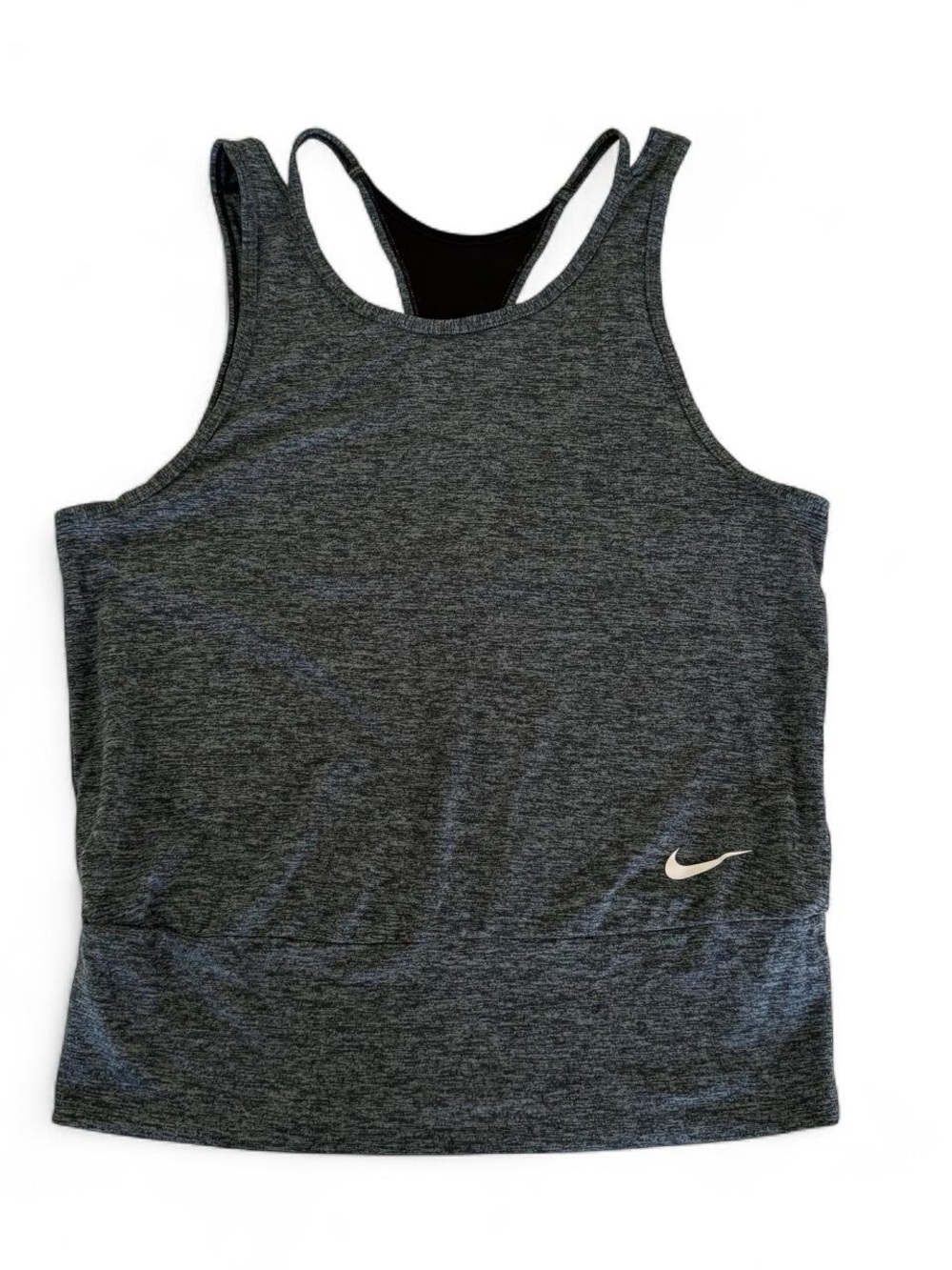 Nike Dri-FIT Gray Heather Cutout Tank Top Banded Hem Women’s M Activewear